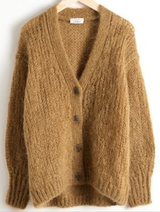 & Other Stories Sweaters - & Other Stories Cozy Oversized Mohair-Wool Blend Cardigan Sweater - Camel XS